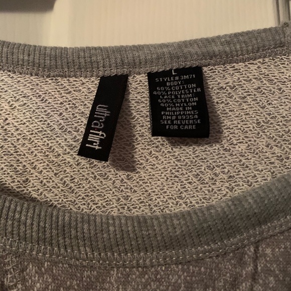 Gray Lace Crewneck Sweater - Picture 5 of 5